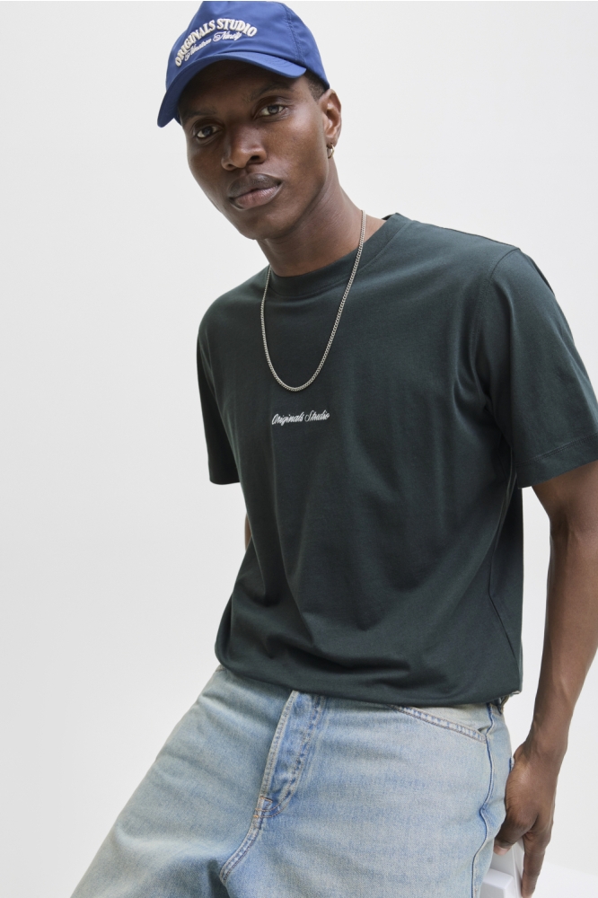 JORNORREBRO EMB TEE SS CREW NECK NO 12282892 FOREST RIVER